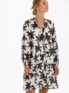 Marc Aurel Women’s Black Palm-Print Dress